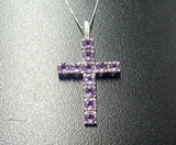 1.55ct Purple Amethyst Pendant Round Cut Holy Cross 14k White Gold Over NO CHAIN