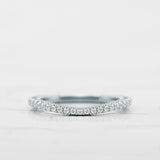 Curved Half Eternity Wedding Band 0.75ct Round Cut Diamond 14k Dual Gold Finish