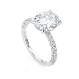 2.6ct Oval Cut Diamond Accent with Solitaire Engagement Ring 14k White Gold Over