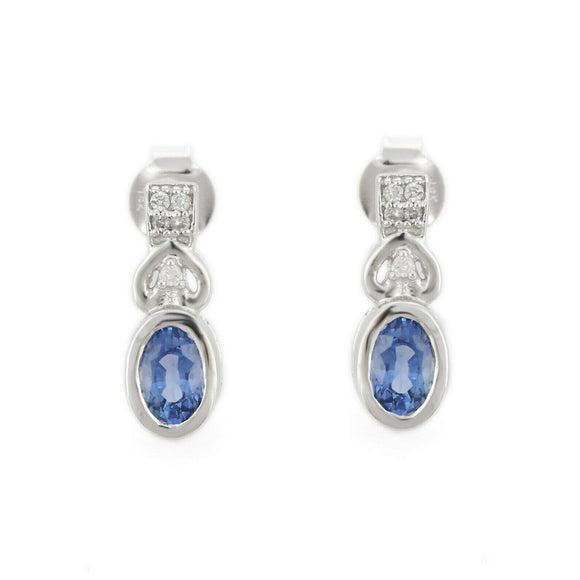 1.5ct Drop Earrings Oval Cut Tanzanite Stylish Partywear 14k White Gold Finish