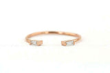 Open Stackable Wedding Band 0.3ct Baguette Cut VVS1 Diamond 14k Rose Gold Finish