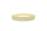 Milgrain Half Eternity Wedding Band 1ct Round Cut Diamond 14k Yellow Gold Finish