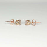 0.4ct Round Cut Peach Morganite Classic Stud Earrings Women 14k Rose Gold Finish