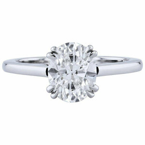 0.8ct Oval Cut Diamond Engagement Ring Solitaire Promise 14k White Gold Finish