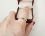 0.2ct Engagement Ring Baguette Cut Green Emerald Solitaire 14k Yellow Gold Over