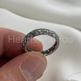 1.5ct Round Cut Moissanite Full Eternity Pave Wedding Band 14K White Gold Plated