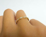 1ct Wedding Band Round Cut Diamond Full Eternity Stackable 14k YellowGold Finish