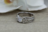 0.5ct Round Cut Diamond Engagement Ring Celtic Trinity Knot 14k WhiteGold Finish