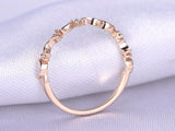 0.5ct Round Cut Diamond Wedding Ring Band Minimalist Dainty 14k Rose Gold Finish