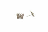 1ct Round Cut VVS1D Diamond Butterfly Design Stud Earrings 14k White Gold Finish