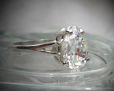 Split Shank Solitaire Engagement Ring 2ct Pear Cut Diamond 14k White Gold Finish