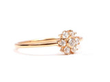 1.2ct Engagement Ring Round Cut Diamond Floral Minimalist 14k Yellow Gold Finish