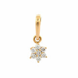 1.5ct Diamond Pendant Round Cut Brilliant Floral 14k Yellow Gold Finish NO CHAIN