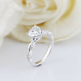 1.5ct Heart Cut Diamond Engagement Ring Twisted Infinity 14k White Gold Finish