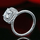 1.7ct Cushion Cut VVS1 Diamond Engagement Ring 14k White Gold Finish Double Halo