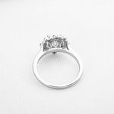 2ct Round Cut VVS1D Diamond Engagement Ring Sunflower Halo 14k White Gold Finish