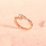 1ct Engagement Ring Round Cut Diamond Stylish Twist Shank 14k Rose Gold Finish