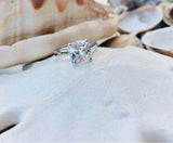 1.5ct Engagement Ring Cushion Cut Diamond Solitaire Design 14k White Gold Finish