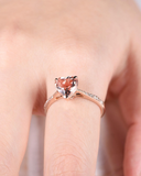 1ct Heart Cut Peach Morganite Engagement Ring Diamond Accents 14k Rose Gold Over