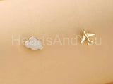 Cloud plane travel Stud Earrings for Women 14k Yellow Gold Plated