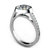 2ct Round Cut Diamond Cool Bezel Solitaire Engagement Ring 14k White Gold Finish