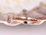 1.2ct Round Cut Peach Morganite Solitaire Engagement Ring 14k Rose Gold Finish