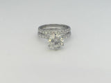 4Ct Round Cut Diamond Bridal Set Band Solitaire with Accents 14K White Gold Over