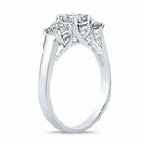 2.5Ct Round Cut DVVS1 Diamond Three Stone Engagement Ring 14K White Gold Finish