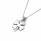 Four Leaf Clover Lucky Pendant Gift 14k White Gold Finish NO CHAIN