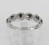 3.5ct Round Blue Sapphire Infinity Design Engagement Ring 14k White Gold Over