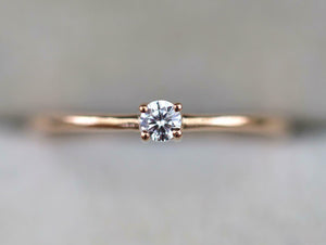 0.5ct Engagement Ring Round Cut Diamond Solitaire Design 14k Rose Gold Finish