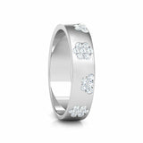 2ct Wedding Ring Band Round Cut Diamond Floral Design 14k White Gold Finish