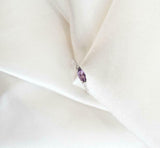 0.21ct Marquise Cut Purple Amethyst Trilogy Minimalist Ring 14k WhiteGold Finish