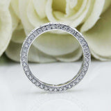 2.5ct Round Cut Diamond Wedding Band Iced Full Eternity 14k White Gold Finish