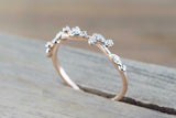 0.2ct Round Cut Diamond Wedding Band 14k RoseGold Finish Floral Branch Leaf Vine