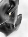 0.01ct Round Cut Moissanite Hollow Party Stud Earrings 14k Yellow Gold Plated