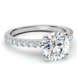 1.6ct Round Cut Diamond Classic Solitaire Engagement Ring 14k White Gold Finish