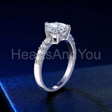 1ct Heart Simulated Diamond Solitaire with Accents Ring 14k White Gold Plated