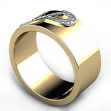 0.5ct Round Cut Diamond Custom Alphabet Mens Wedding Ring 14k Yellow Gold Finish