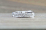 1.7ct Round Cut Diamond Wedding Ring Band 14k WhiteGold Finish Three Row Cluster