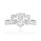 2Ct Round Cut Diamond Intertwined Hearts Engagement Ring 14K White Gold Finish