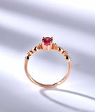 1ct Oval Pink Ruby Vintage Diamond Solitaire Engagement Ring 14k Rose Gold Over