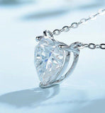 1ct Heart Cut Simulated Diamond Solitaire Pendant Chain 14k White Gold Plated