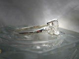 5 Stone Solitaire Engagement Ring 2.5ct Emerald Cut Diamond 14k WhiteGold Finish