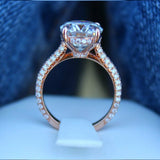 2ct Oval Cut VVS1 Diamond Gatsby Solitaire Engagement Ring 14k Rose Gold Finish