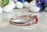 1.3ct Engagement Ring Oval Cut Pink Ruby Milgrain Floral 14k Rose Gold Finish