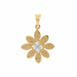 2.5ct Diamond Pendant Princess Brilliant Floral 14k Yellow Gold Finish NO CHAIN