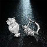 2Ct Pear Brilliant Diamond Lucky Owl Drop Earrings Women 14K White Gold Finish