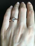 0.3ct Pear Cut Diamond Engagement Ring Bezel Set Solitaire 14k Rose Gold Finish