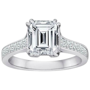 1.2ct Emerald Cut Diamond Engagement Ring Classic Solitaire 14k WhiteGold Finish